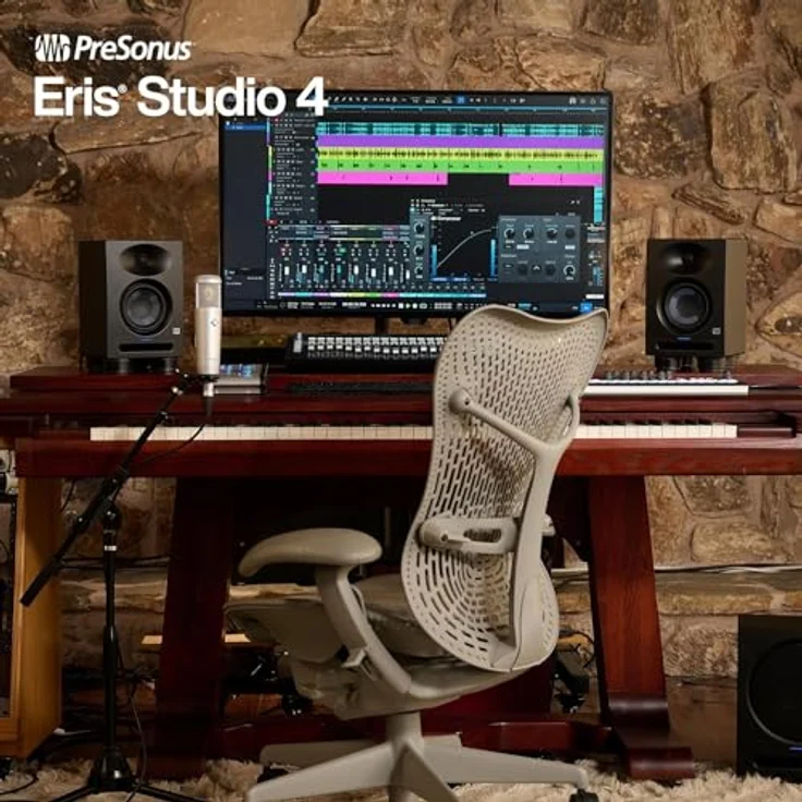 Presonus Eris Studio 4, Aktive 2-Wege Monitor-Boxen mit 100 W, inklusive Boxen-Füße, ideal für Home-Studios – Bild 5