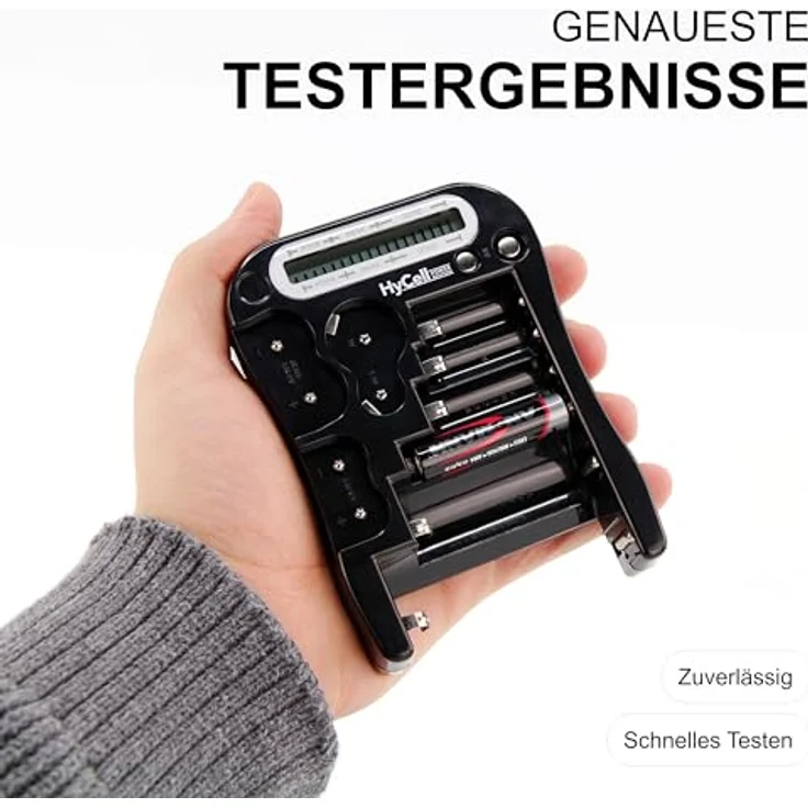 HyCell Digital Batterietester - Kapazität Testgerät zur Batterie Anzeige - Akku Anzeige - Knopfzellen Anzeige - LCD Batterieprüfergerät mit zuverlässigen Testergebnissen – Bild 4
