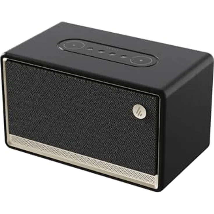 EDIFIER ES300, WLAN & Bluetooth Lautsprecher mit 60W Hi-Res Audio, AirPlay 2, LDAC, 12h Akku, Multiroom, USB & AUX, Holzgehäuse und Ambientebeleuchtung, App-Steuerung, kabelloser Premium Speaker für Zuhause