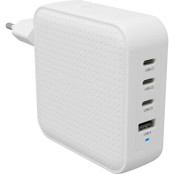 Targus HyperJuice USB-C Charger 100W, Multi-USB-Ladegerät mit GaN-Technologie, Weiß, Reiseadapter inklusive, kompatibel mit Laptop, Smartphone und Tablet