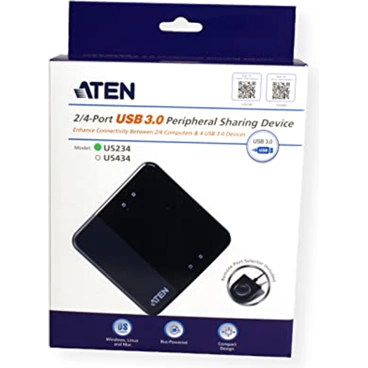 ATEN US234 - USB-Umschalter für die gemeinsame Nutzung von Peripheriegeräten - 2 x SuperSpeed USB3.0 - Desktop (US234-AT) – Bild 5