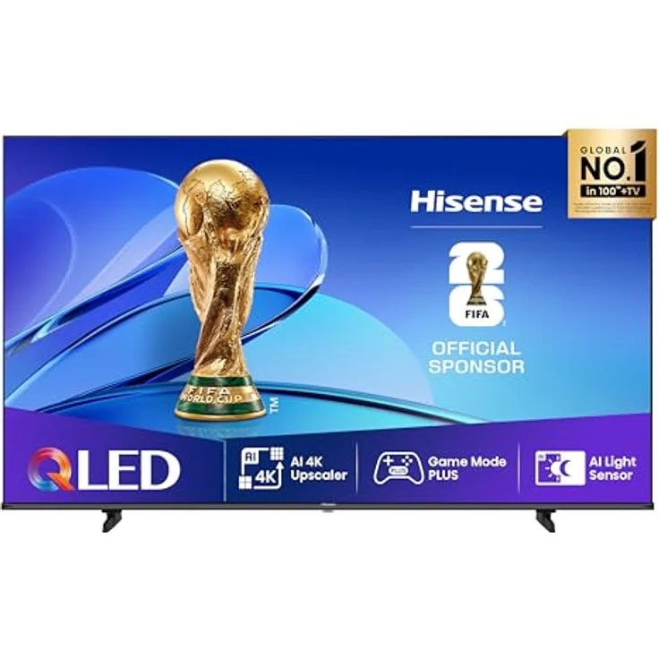 Hisense 58E7Q, 58 Zoll QLED&DLED Smart TV mit Dolby Vision Atmos, HDR10, Game Mode Plus, AI 4K Upscaler und Sprachsteuerung [2025] – Bild 1
