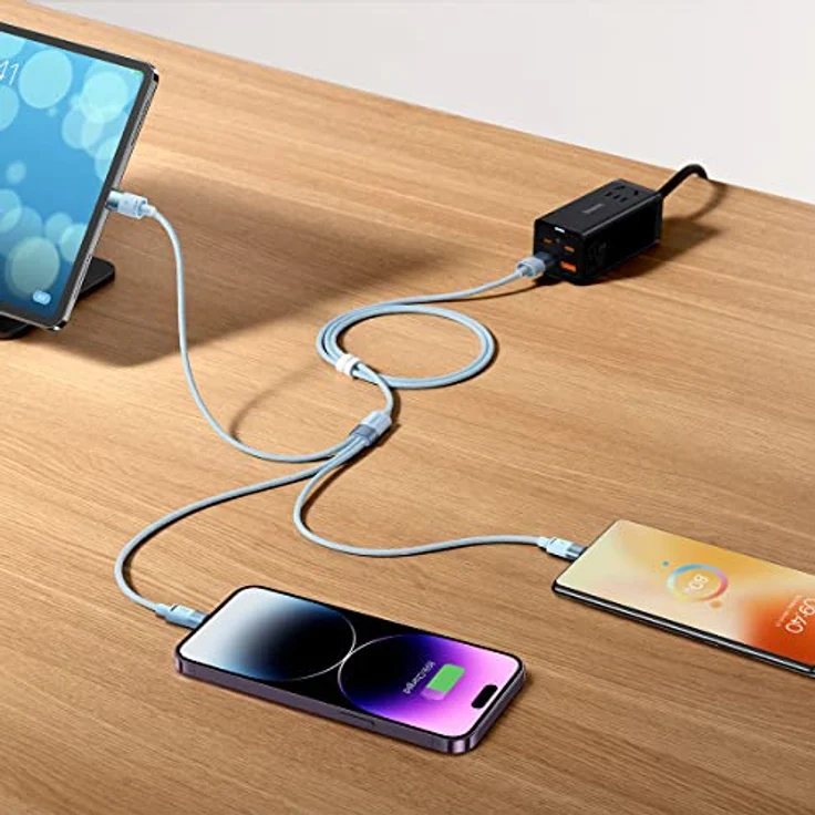 Baseus StarSpeed 3-in-1 USB-Kabel, USB-C / Micro-USB / Lightning, 3,5 A, 1,2 m, schwarz – Bild 8