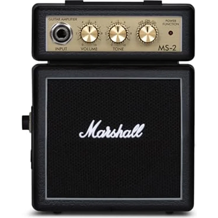 Marshall MS-2 Micro Amp Black, 1 Watt Mini-Combo Verstärker für E-Gitarre mit Overdrive-Modus und Kopfhöreranschluss – Bild 1