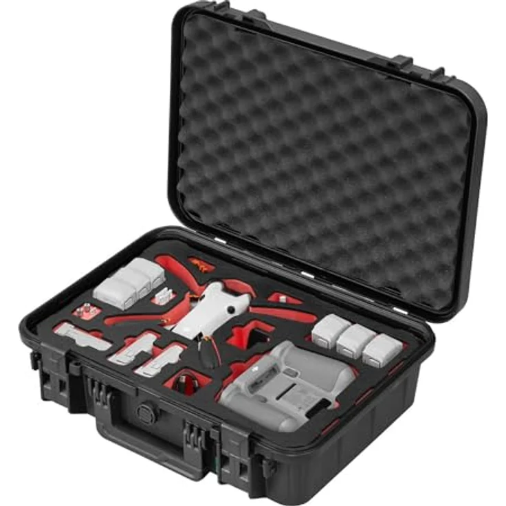 TomCase Drohnenkoffer „Ready to Fly” für DJI Mini 4 Pro Fly More Combo, Standard oder DJI RC 2 Controller, wasserdichter ECO Schutzkoffer - Made in Germany, schwarz – Bild 2
