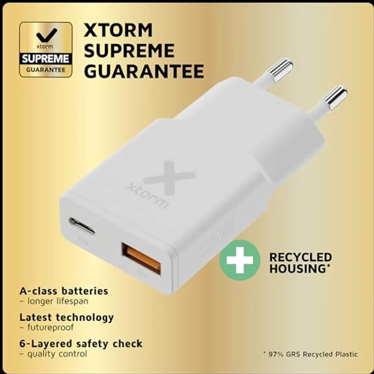 Xtorm Go2 Slimline, USB-C Schnellladegerät 25W, Weiß – Bild 3