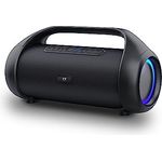 MANTA Bluetooth 5.0 Lautsprecher SPK310 XBASS - True Wireless Stereo - Google Assistant, Siri - Super Bass - Freisprechfunktion - Equalizer - Powerbank-Funktion - Wasserfest - Schwarz - 45,5x18,5x23cm