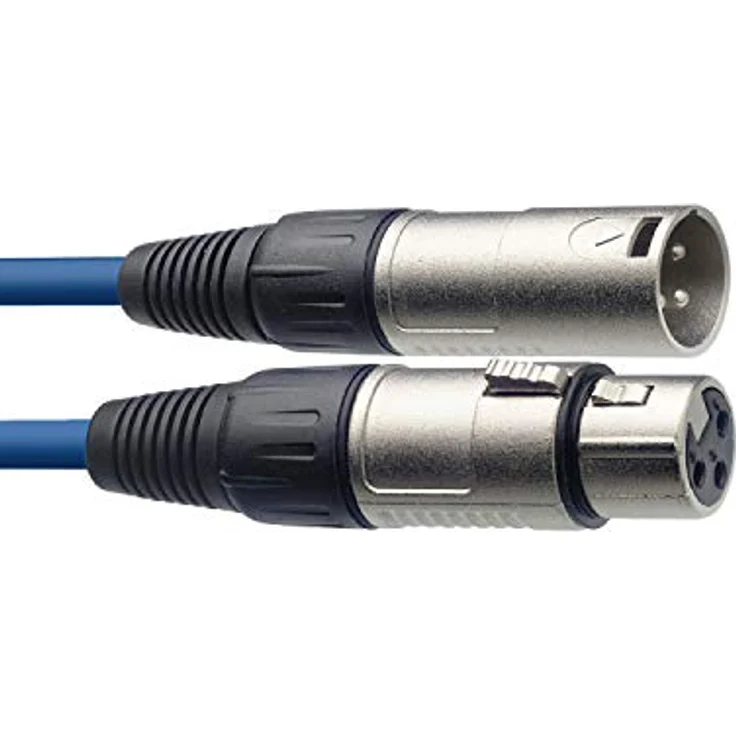 Stagg 10 m Hochwertiges XLR auf XLR-Stecker Mikrofon Kabel blau – Bild 2