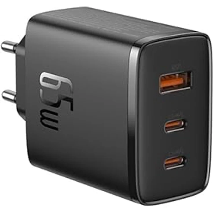 Baseus Travel Charger Cube Pro GaN Quick Charger C+C+U, 65W, Black EU – Bild 3