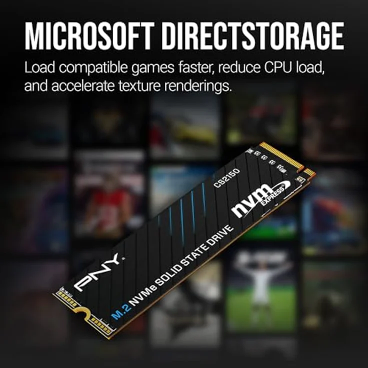 PNY CS2150 1TB M.2 NVMe Internes Solid State Laufwerk (SSD) - Gen5-Geschwindigkeit bis zu 10200MB/s, TCG Opal 2.0, Microsoft DirectStorage-Kompatibilität – Bild 4