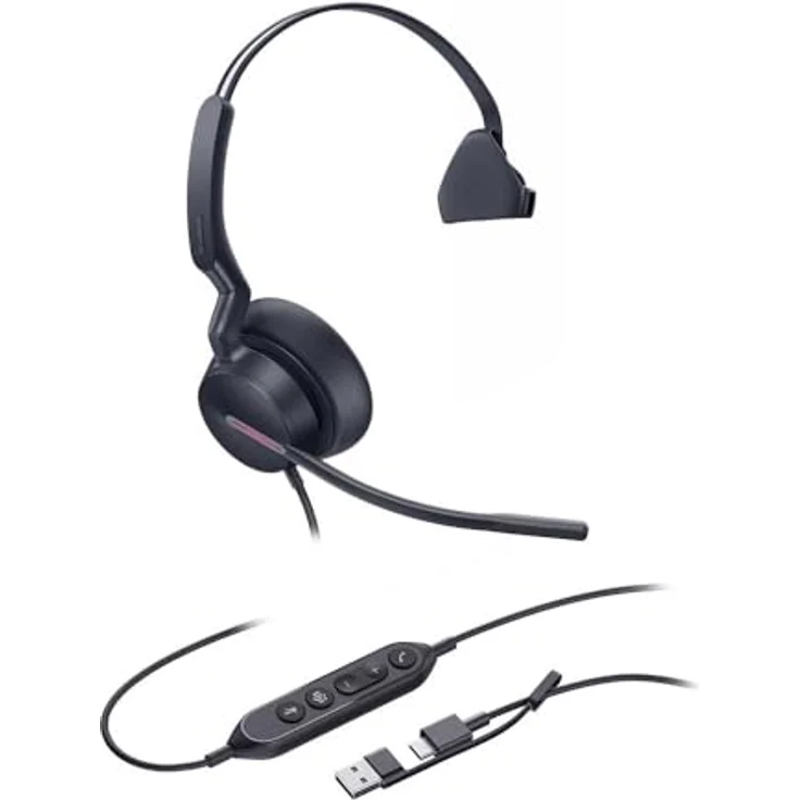 Yealink UH46 Mono Teams USB-C/A Headset, professionelle Audioqualität mit Geräuschunterdrückung – Bild 1