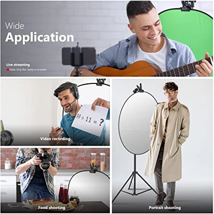 "Neewer Fotostudio Schwerlast Metall-Klemmhalter mit 5/8 ""Licht-Standplatz Befestigung für Reflektor" – Bild 5