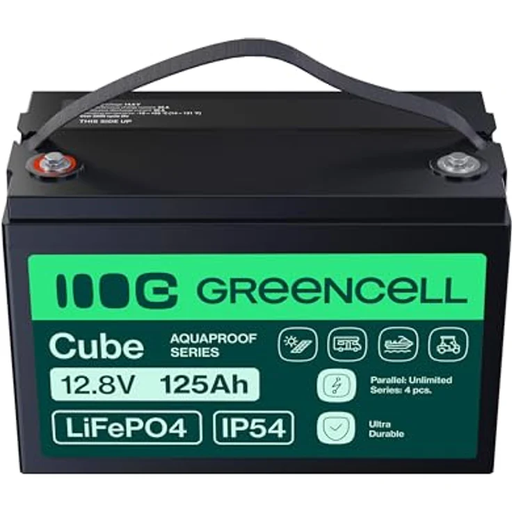 Green Cell CUBE LiFePO4 Spezial-Akku, LiFePo-Block Schraubkontakt, 12.8V 125Ah, sofort einsatzbereit, ideal für Wohnmobile – Bild 6