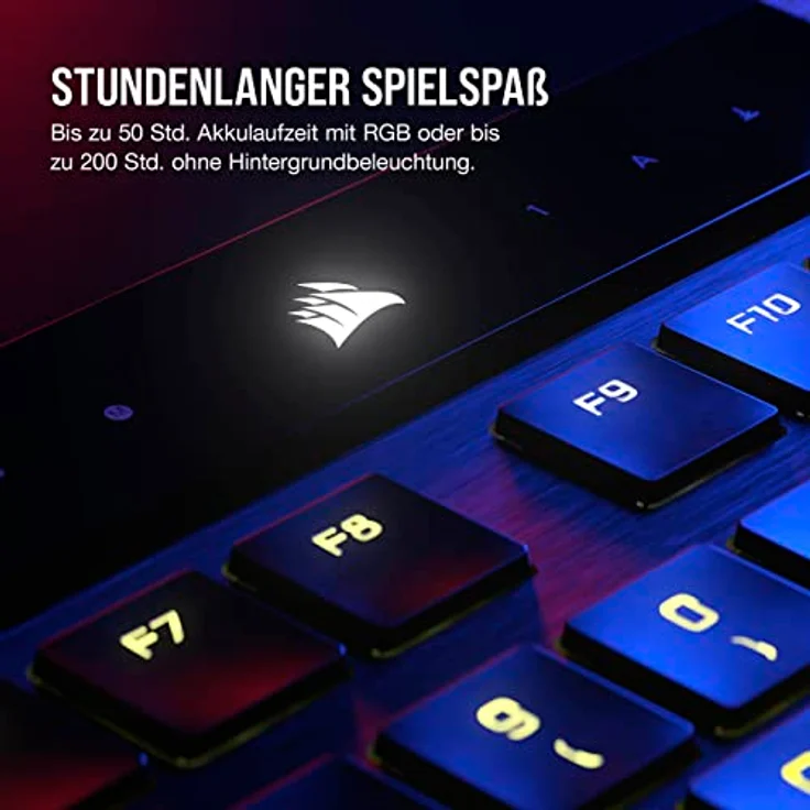 Corsair K100 AIR WIRELESS RGB Ultradünne Mechanische Gaming-Tastatur - Sub-1-ms-SLIPSTREAM WIRELESS, Bluetooth, CHERRY MX Ultra Low Profile-Tastenschalter - DE Layout, QWERTZ - Schwarz – Bild 4