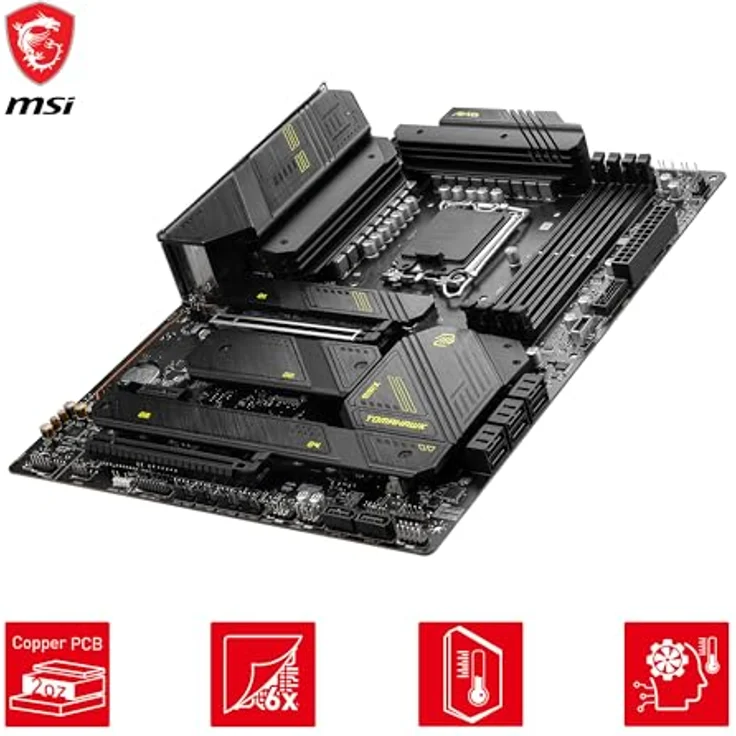 MAG Z790 Tomahawk MAX WiFi Motherboard, ATX - Unterstützt Intel Core Prozessoren der 12. und 13. Generation, LGA 1700, DDR5 7800+MHz/OC, 1 x PCIe 5.0 x16, 1 x M.2 Gen5, 2.5G LAN, Wi-Fi 7 – Bild 4