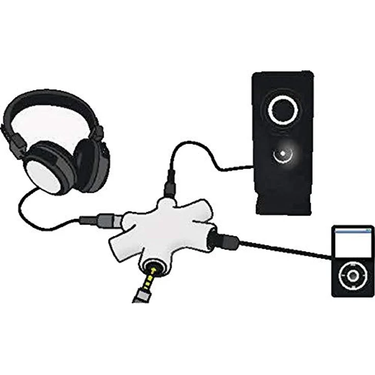 SpeaKa Professional SP-7870556 Klinke Audio Y-Adapter [1x Klinkenbuchse 3.5 mm - 5X Klinkenbuchse 3.5 mm] Schwarz – Bild 2