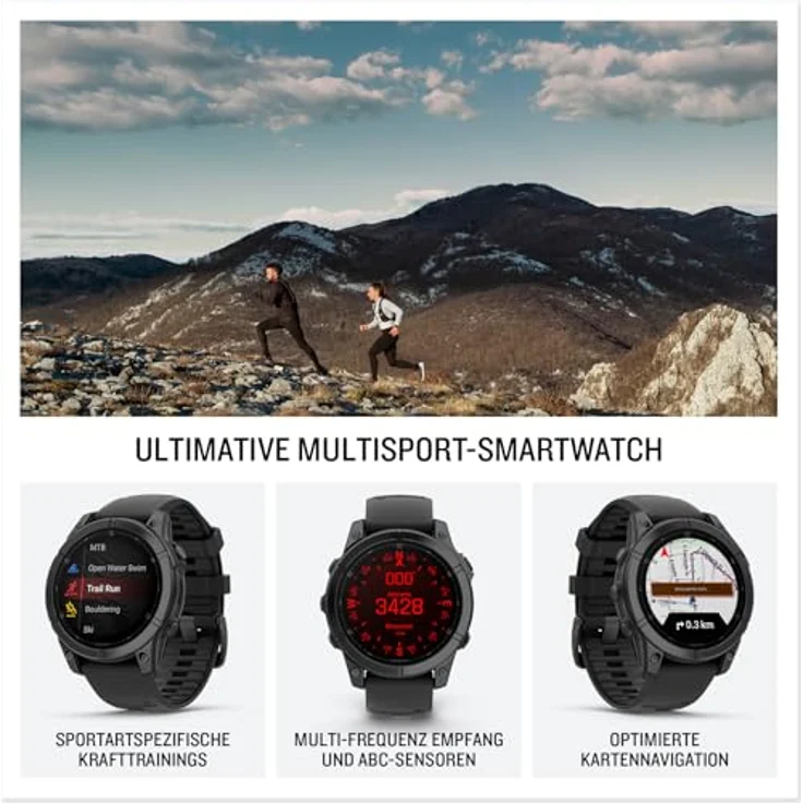 Garmin fēnix E 47mm Multisport-Smartwatch, 1,3" AMOLED Display, Topo-Karten, über 80 Sport-Apps, Music Pay – Bild 2