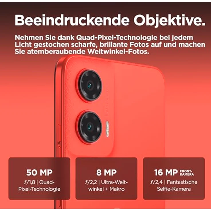 Motorola Moto g35 5G Smartphone (6,49"-FHD+-Display, 50-MP-Kamera, 8/128 GB, 5000 mAh, Android 14) Guava Red – Bild 3