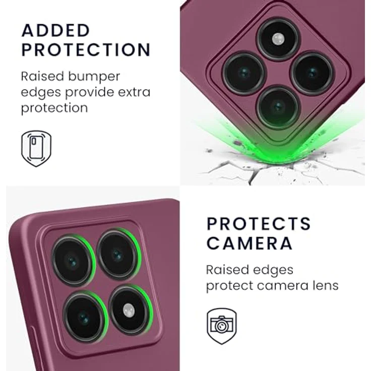 kwmobile Handyhülle kompatibel mit Xiaomi 14T, weiche Silikon Case in metallic schimmerndem Metallic Lavendel, rutschfest und reißfest – Bild 3