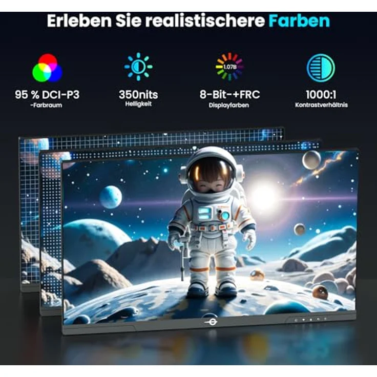TITAN ARMY P2712V, 27 Zoll Gaming Monitor mit 4K@160Hz, FHD@320Hz, Fast IPS 1ms, HDR400, Adaptive-Sync, 135% sRGB, HDMI 2.1 und DP 1.4, ergonomisch anpassbar – Bild 3
