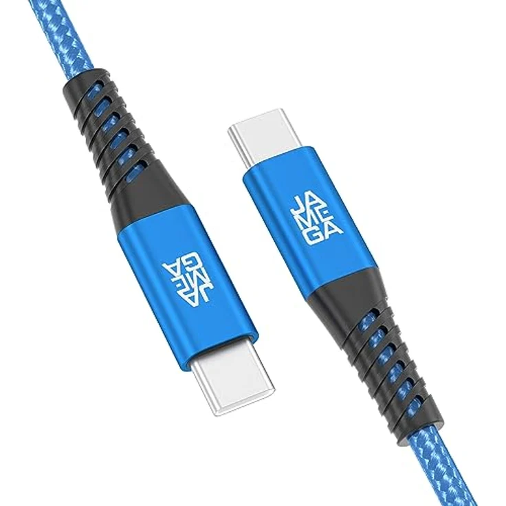 JAMEGA - USB Typ C Kabel Blau 0,5m | Fast Charge Sync für iPhone 15 Pro Max iPad Pro Air Samsung Macbook Tablets Huawei uvm. – Bild 1