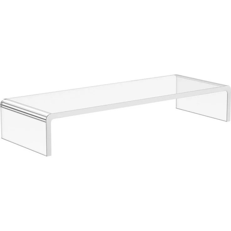 HOMCOM Monitor-Halterung Monitorständer, transparenter Acryl Bildschirmständer für Laptop PC, platzsparend und ergonomisch, 53 x 19 x 9 cm