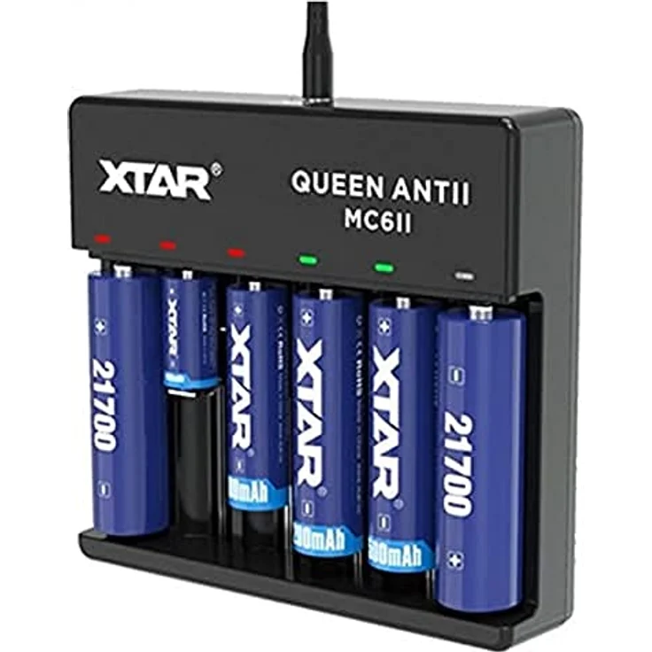 Xtar MC6 Queen ANT 6-Schacht USB-Ladegerät LCD Display schwarz – Bild 2
