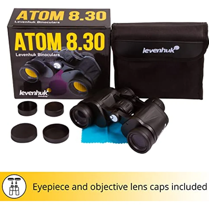 Levenhuk Atom 8x30 Fernglas, kompakt mit Porro-Prismen und Dioptrienverstellung – Bild 2