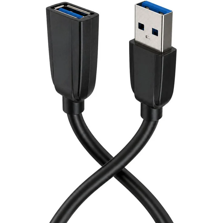 MobileKing USB 3.0 Verlängerungskabel, Stecker auf Buchse, 200 cm, SuperSpeed, 5 Gbit/s, schwarz