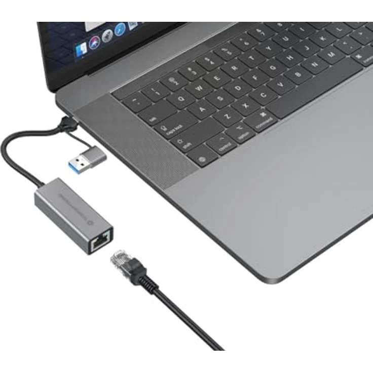 Conceptronic USB 3.2 Gen 1 zu RJ45 Adapter, Gigabit Ethernet Netzwerkadapter, grau – Bild 4