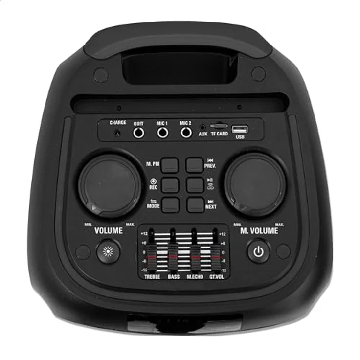 Ibiza VENUS600, 600 W batteriebetriebener tragbarer Lautsprecher mit Lichteffekt, Bluetooth, USB, microSD, AUX, kabelgebundenem Mikrofon - Schwarz – Bild 3