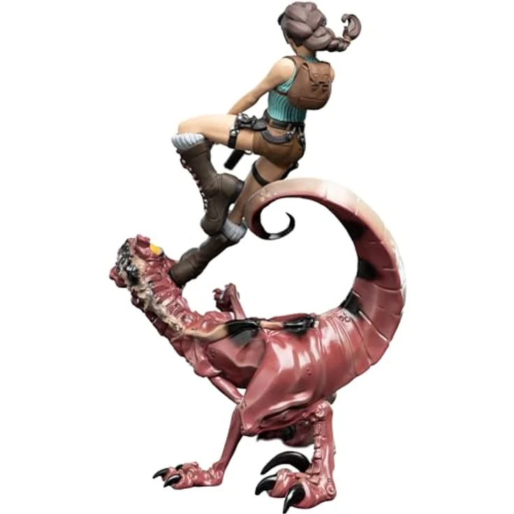 Weta Workshop Tomb Raider Mini Epics Vinyl Figur Lara Croft & Raptor 24 cm, Offiziell lizenziert, 12,5 x 24,5 x 14,2 cm, in bedruckter Geschenkbox – Bild 3