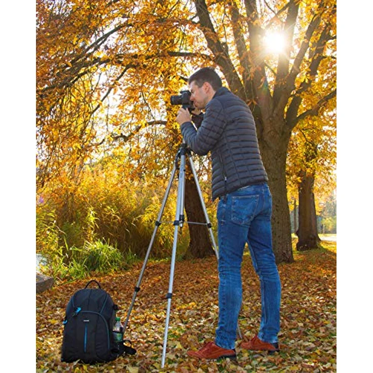 Cullmann 52128 Alpha 2800 Stativ (mit 3-Wege-Kopf, 184,5 cm (72,6 Zoll) Höhe, 2 Auszüge) silber – Bild 6