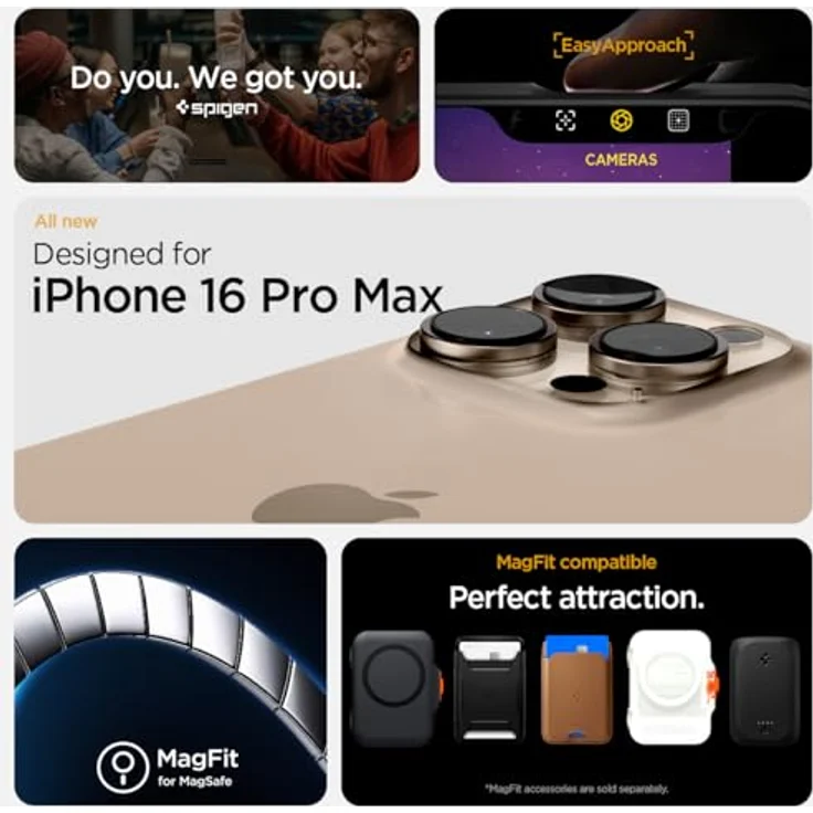 Spigen iPhone 16 Pro Max Tough Armor T (AI) MagFit Hülle -Metal Slate, Kamerasteuerung aktiviert, MagSafe kompatibel – Bild 2