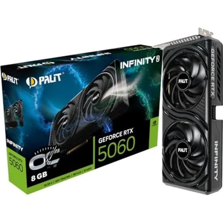Palit RTX 5060 Infinity 2 OC, 8GB GDDR7 Grafikkarte mit 2280 MHz, HDMI® & DisplayPort, für 7680 x 4320 Pixel – Bild 1