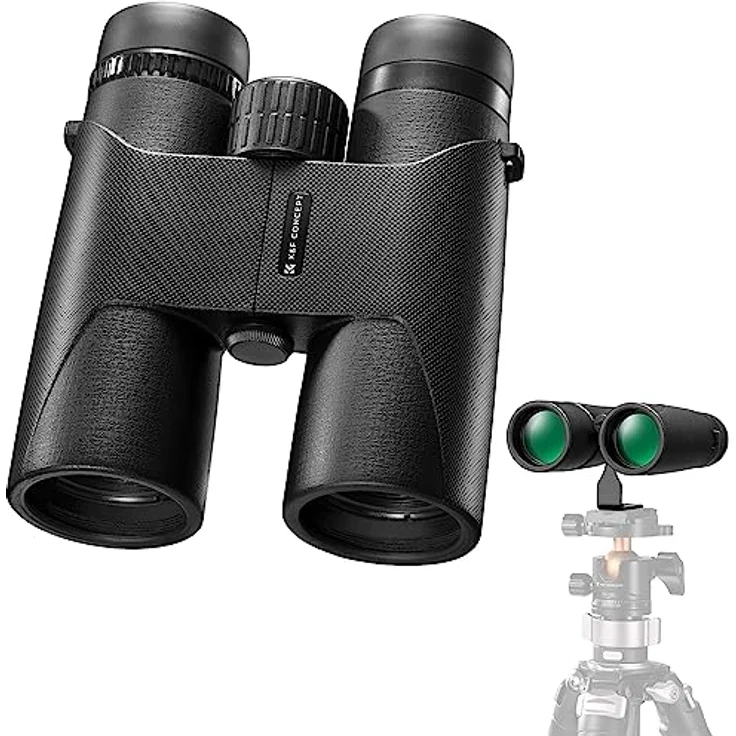 K&F Concept Fernglas 10x42 HD, BAK4 Prisma, wasserdicht in Schwarz mit abnehmbarem Okular – Bild 1