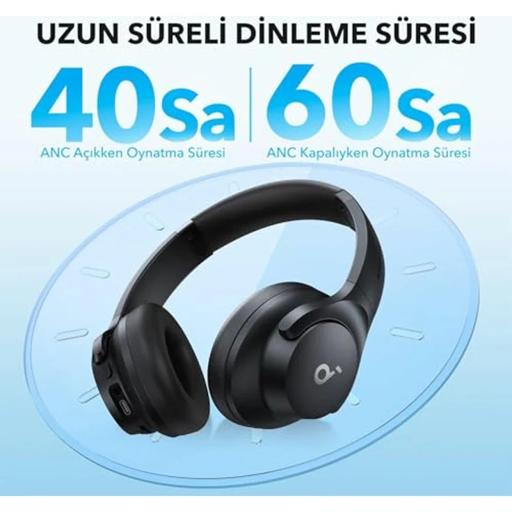 SOUNDCORE BY ANKER Q21i NC, Over-ear Kopfhörer mit Hybrid Active Noise Cancelling, 40h Spielzeit und Hi-Fi Sound, Schwarz – Bild 3