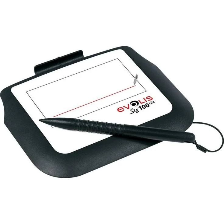 Evolis Sig100 Lite, Unterschriftenpad (4 Zoll), Grafiktablett in Weiß und Schwarz, LCD-frei, präzise Echtzeit-Anzeige