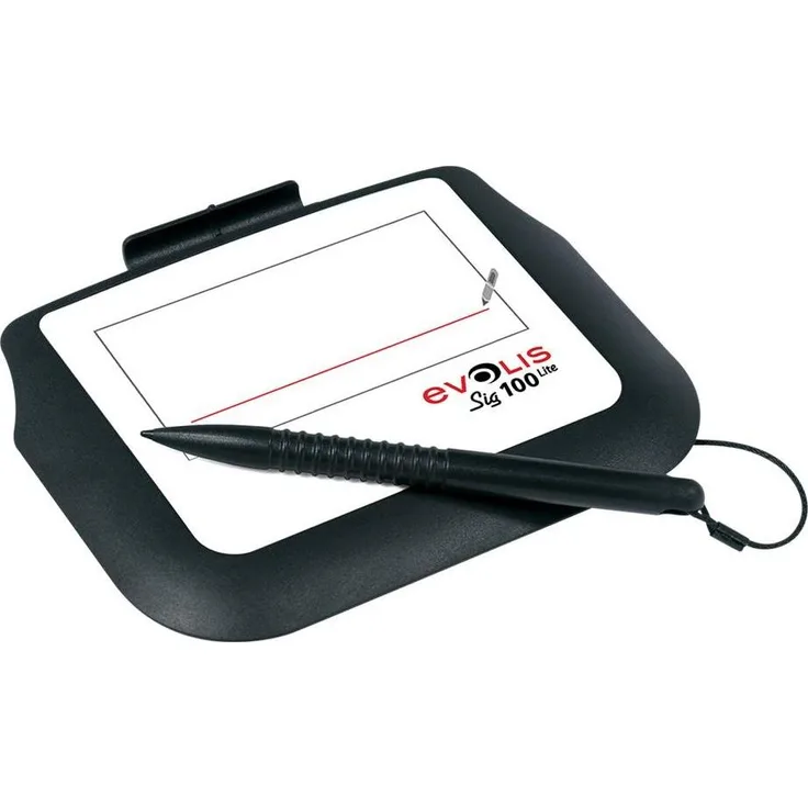 Evolis Sig100 Lite, Unterschriftenpad (4 Zoll), Grafiktablett in Weiß und Schwarz, LCD-frei, präzise Echtzeit-Anzeige