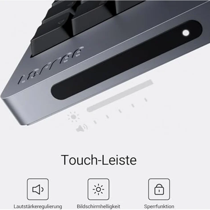 LOFREE Flow2 Low-Profile Mechanik-Tastatur, Aluminiumlegierung mit Pulse Taktil-Schaltern, kabellos mit 3 Verbindungsmodi, QWERTZ-Layout, Spacegrey, 3000 mAh Akku – Bild 5