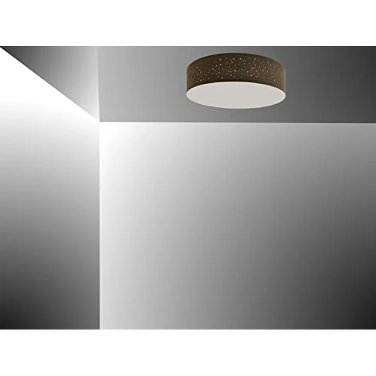 Trango Deckenleuchte 3138 mit 50cm Ø Sternenhimmel Stoffschirm in BRAUN rund inkl. 3x E27 Lampenfassung - Stoffdeckenleuchte für Wohnzimmer, Schlafzimmer, Flur, Gästezimmer und Büro - Ohne Leuchtmittel – Bild 4