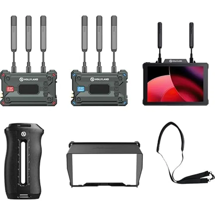 Hollyland Moniteur 7'' Pyro 7 + Pyro S, Kamera-Zubehör mit hochwertigem Bild und Ton, inklusive Accessoires