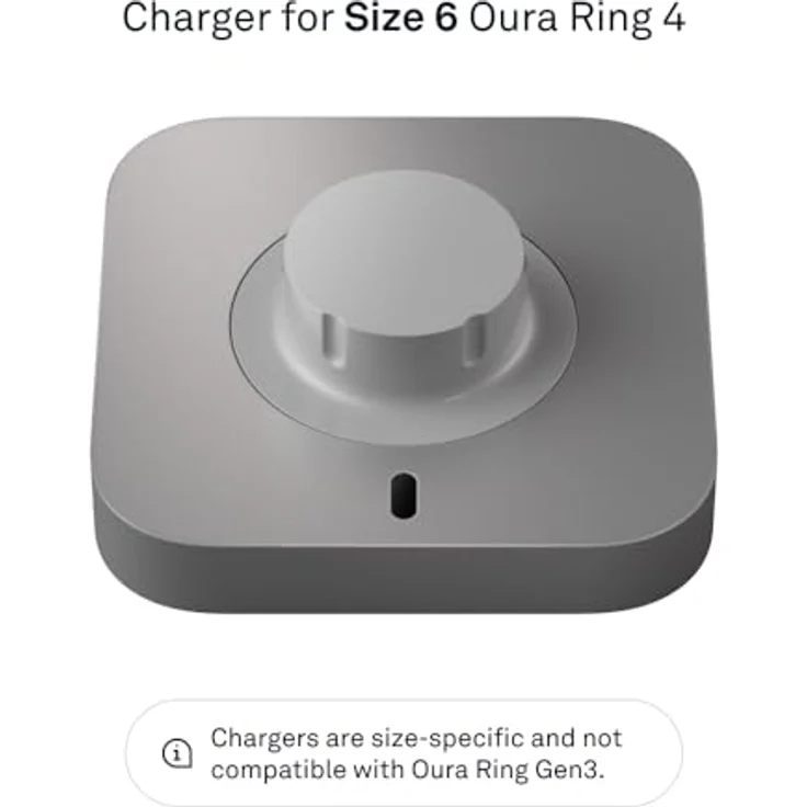 OURA Ring 4 Ladegerät - Grau - Größe 6 - Ladestation und USB-C Kabel | Schnelles Aufladen für bis zu 8 Tage – Bild 2