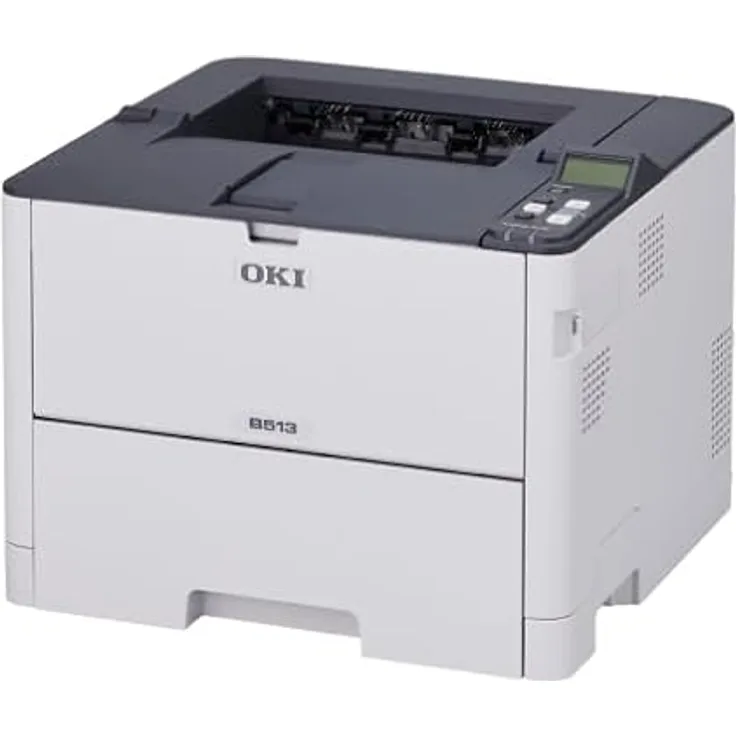 Oki B513dn Laserdrucker s/w, kompaktes Design mit Frontbedienung und benutzerwechselbarer Heizung
