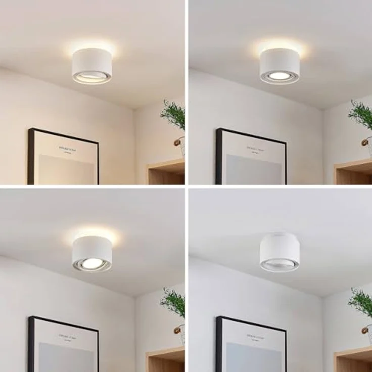 Arcchio Deckenlampe 'Walisa' (Modern) in Weiß aus Aluminium für Wohnzimmer & Esszimmer (1 flammig, GU10) - Deckenleuchte – Bild 4