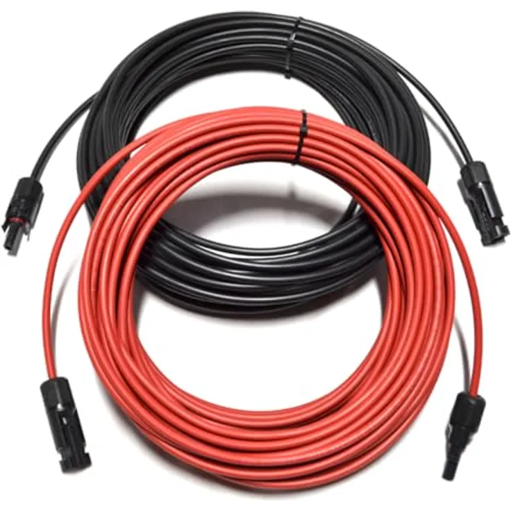 smartEC Solarkabel Verlängerungskabel Solarstecker schwarz rot 4-6mm² MC4 mit Solarstecker Solarmodule Solar Photovoltaik flexibel UV-beständig (2X 14m 4mm²)