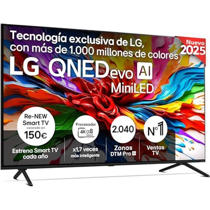 LG TV evo AI (2025) 55" QNED MiniLED, 4K HDR, Smart TV - 55QNED92A6A – Bild 1