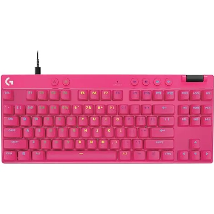 Logitech G PRO X TKL GALVATRON Gaming-Tastatur, LIGHTSYNC RGB, PBT-Tastenkappen, QWERTY - Magenta