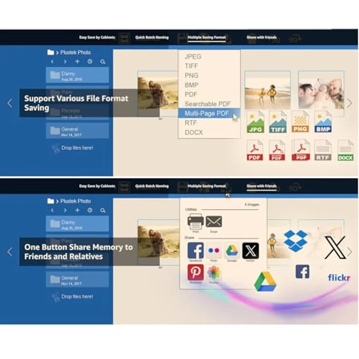 Plustek ePhoto Z300, Dokumentenscanner mit automatischer Scanfunktion und Bildbearbeitungssoftware, weiß/blau – Bild 7