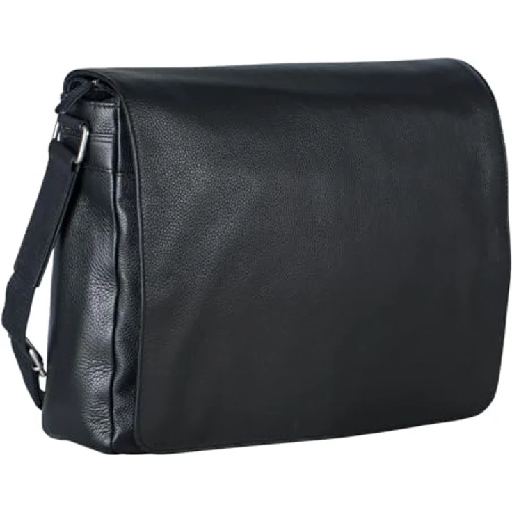 Leonhard Heyden Laptoptasche Berlin 7370, Umhängetasche für Laptops bis 30x22x4 cm, schwarz, mit Organizer und Trolley-Aufsteckfunktion – Bild 1
